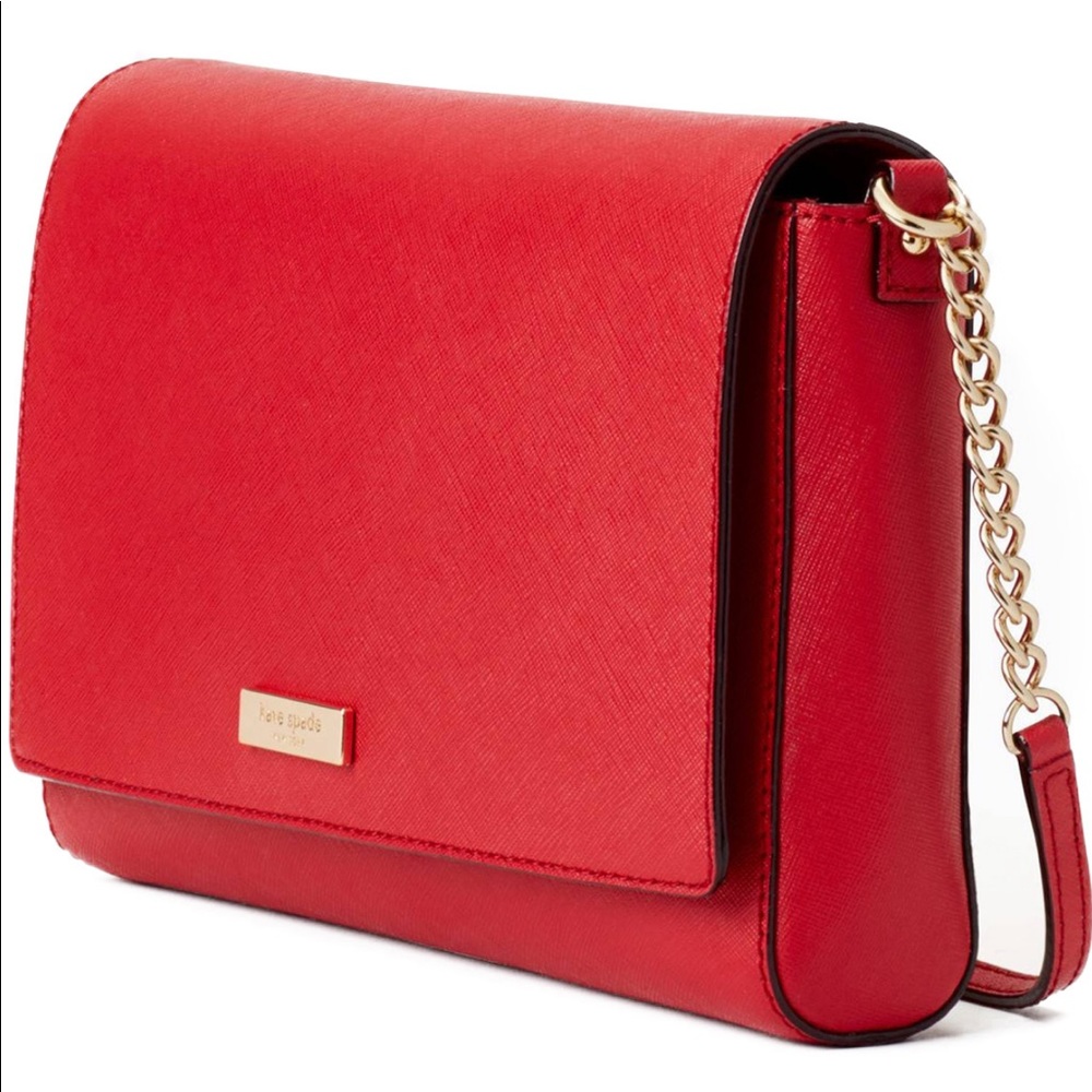 KATE SPADE/ Saffiano leather red crossbody bag.